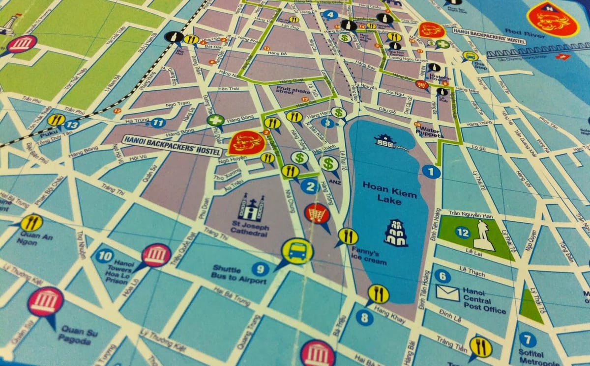 ホーチミン市を歩くツアーの地図