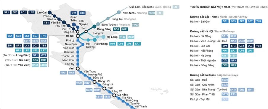 鉄道駅ホーチミン市の地図