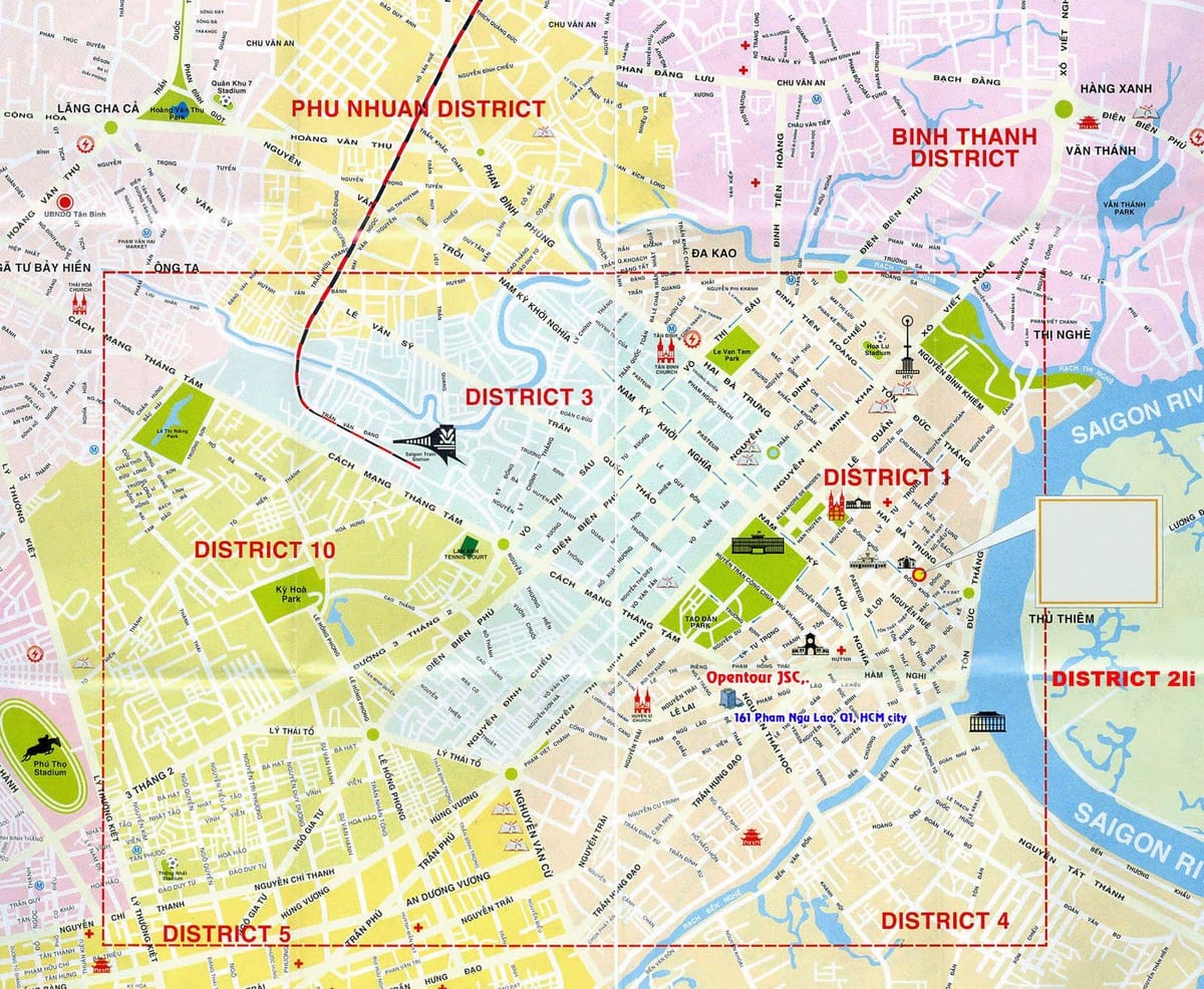観光マップホーチミンdistrict1