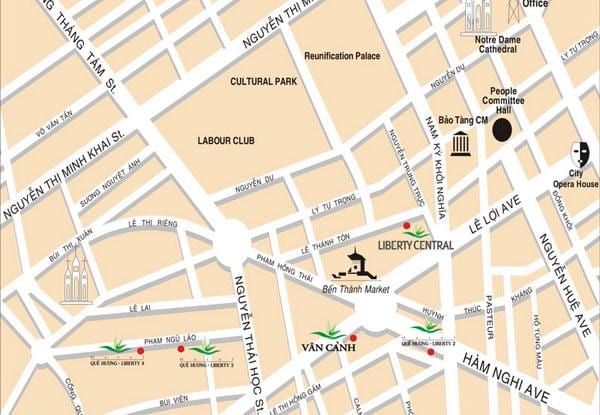 地図のベンタイン市場