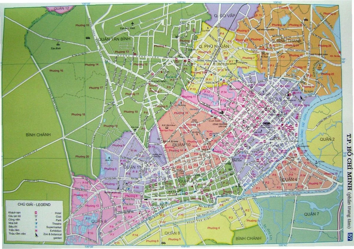 地図のホーチミン市街