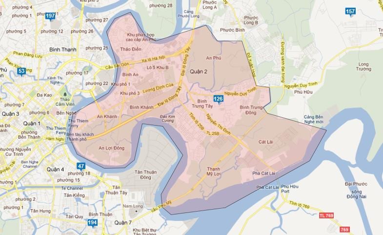 地図の地区ホーチミン