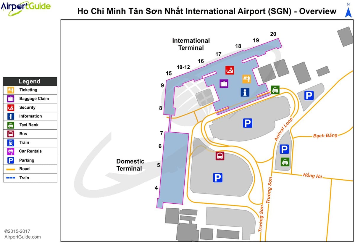ホーチミン市の空港地図