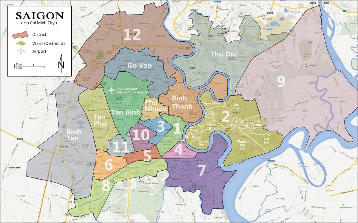 サイゴン市内の地図
