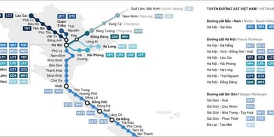 鉄道駅ホーチミン市の地図