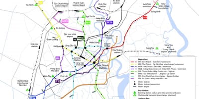 ホーチミン市内のメトロ地図
