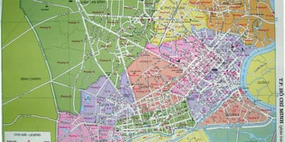 地図のホーチミン市街