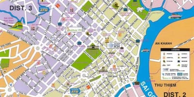 ホーチミン市の観光名所の地図