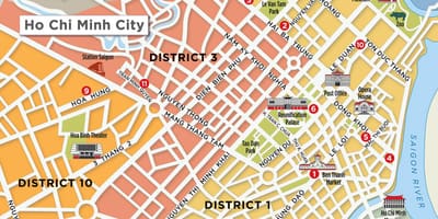 地図の地区の1サイゴン