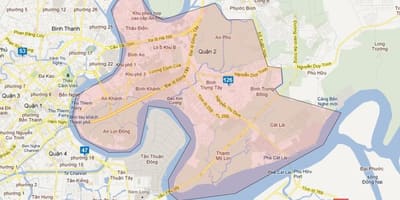 地図の地域のホーチミン市